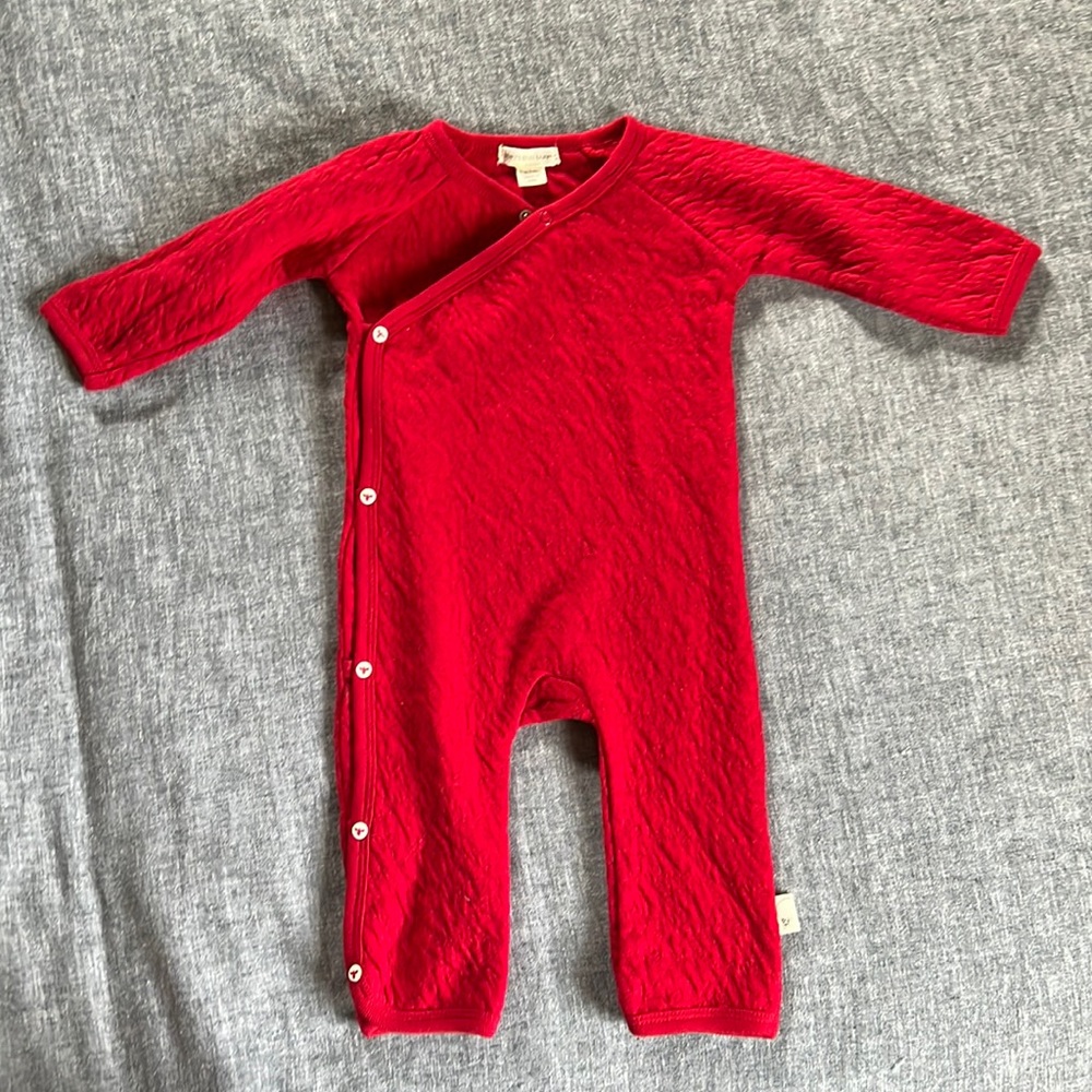 Burt’s Bees Baby red pajamas. 0-3 months.